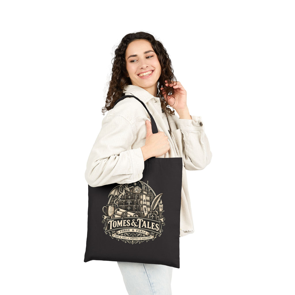 Tomes & Tales Canvas Tote Bag | Vintage Book Lover Tote
