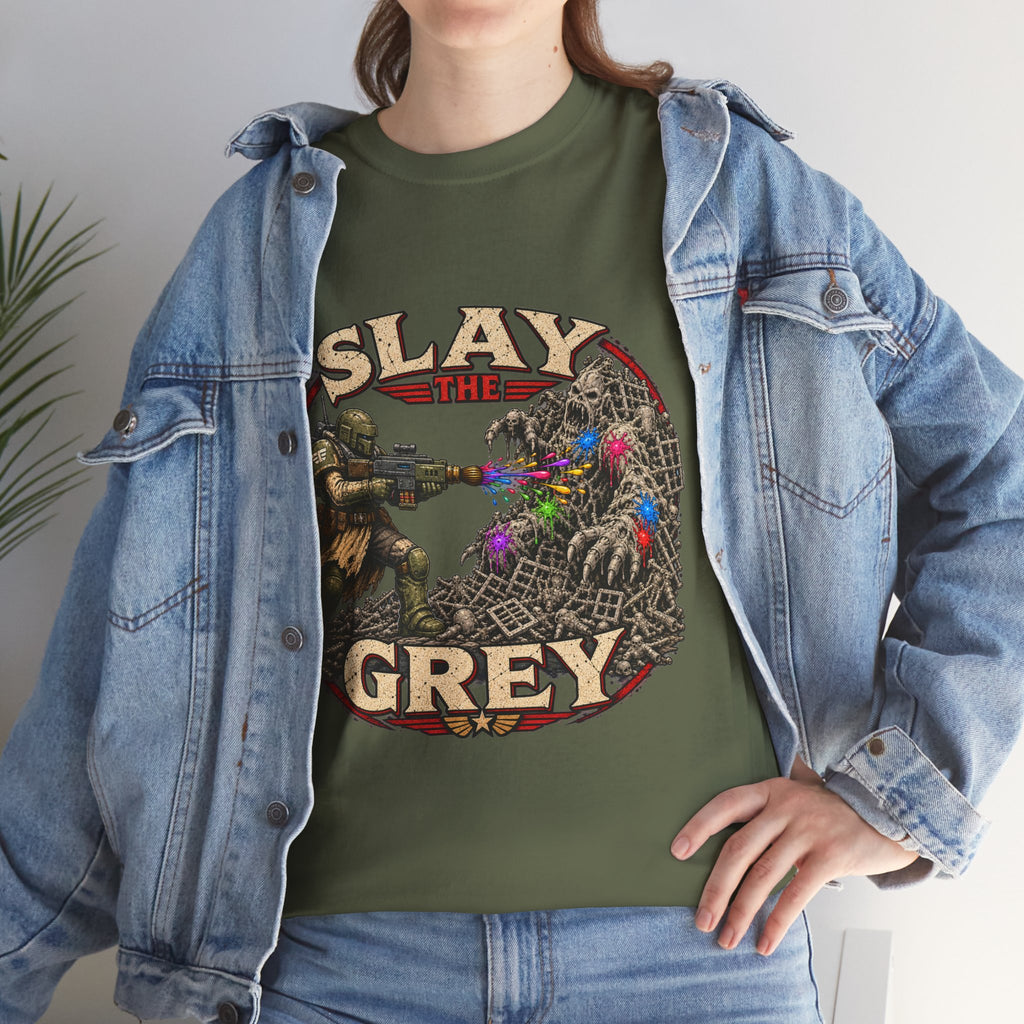 Slay the Grey Sci-Fi Miniature Painting T-Shirt | Hobbyist Tee