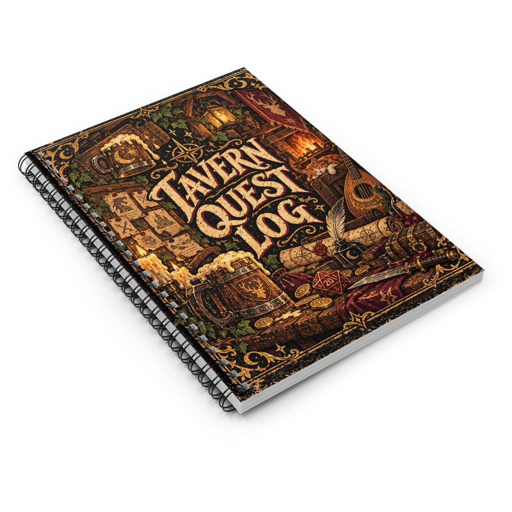 Tavern Quest Log Spiral Notebook | Fantasy RPG Campaign Journal