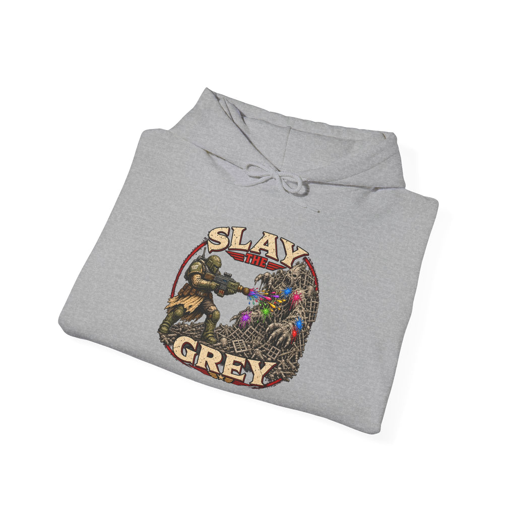 Slay the Grey Hoodie | Sci-Fi Miniature Painting Graphic Pullover