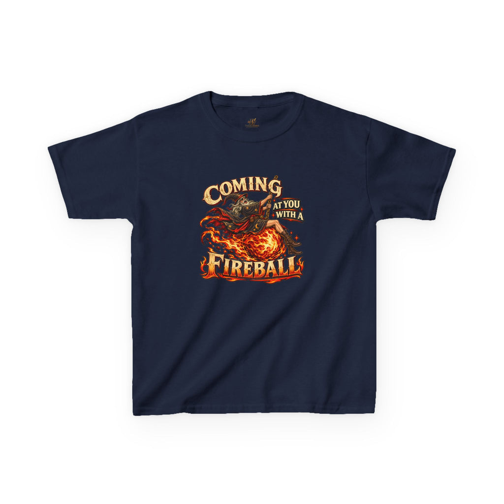 Kids Fireball Dragon T-Shirt | Cute Fantasy RPG Adventure Tee