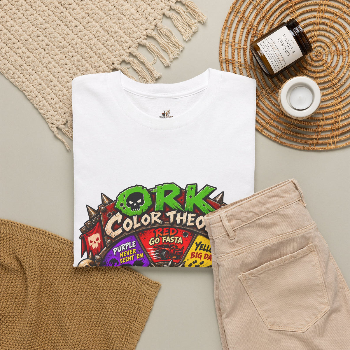 Green-Skin Color Theory T-Shirt – Funny Tabletop Wargaming Tee | Ork Fantasy Sci-Fi Gamer Shirt