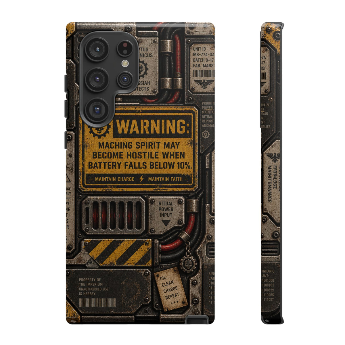 Machine Spirit Warning Phone Case | Grimdark Sci-Fi Design