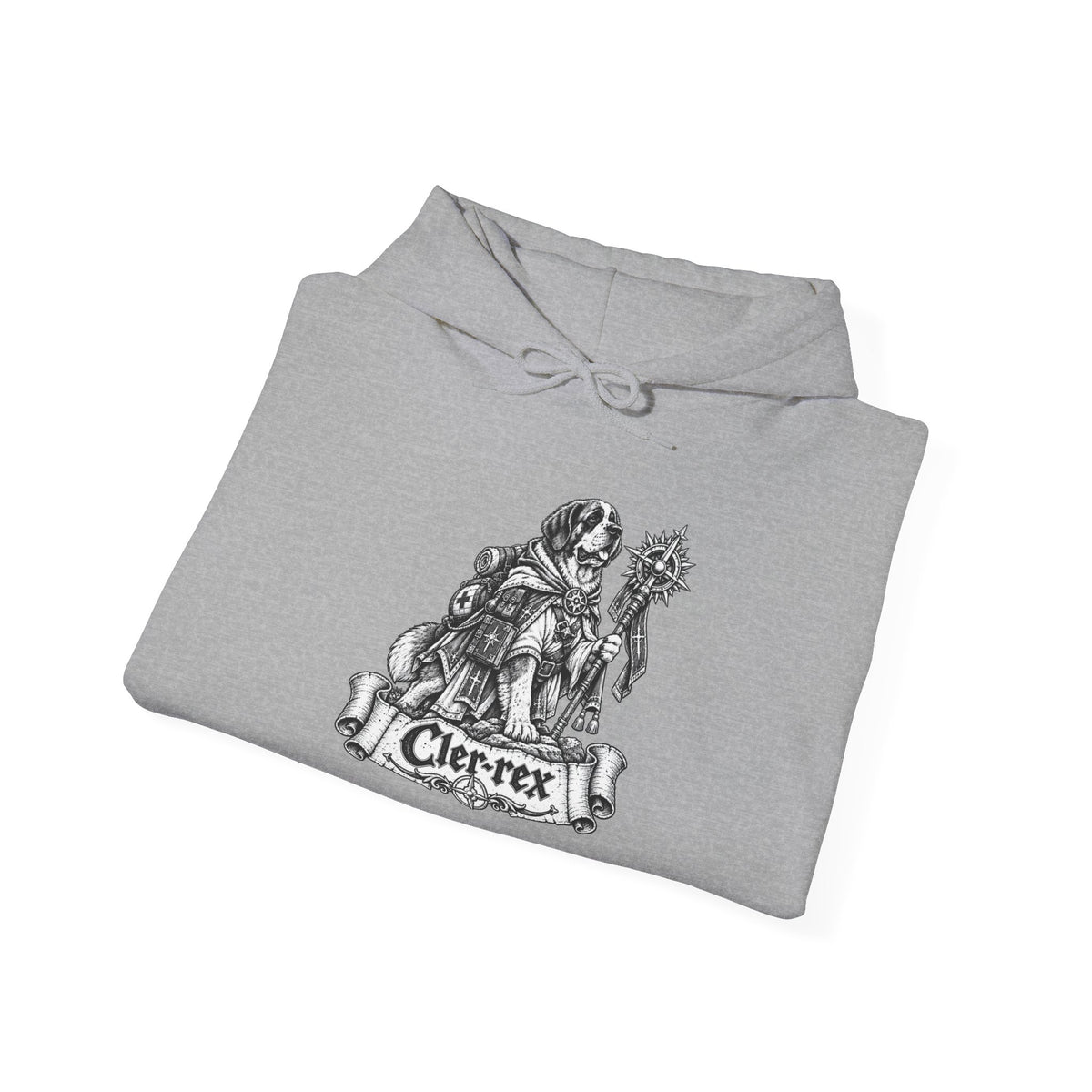 Cler-Rex Dog Hoodie – Cleric Fantasy RPG Pullover