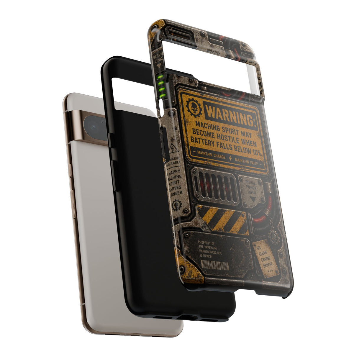 Machine Spirit Warning Phone Case | Grimdark Sci-Fi Design