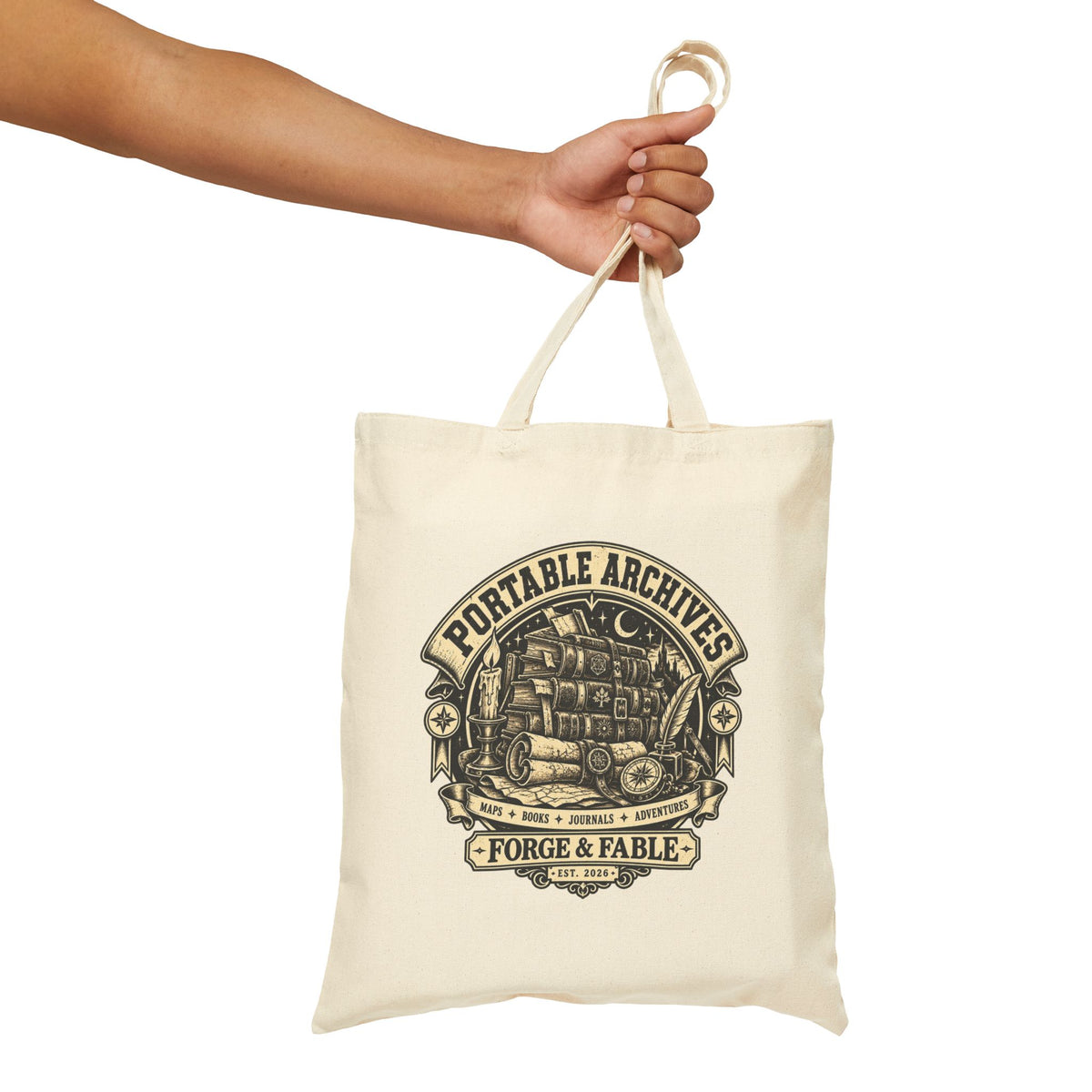 Portable Archives Canvas Tote Bag | Vintage Book Lover Gift