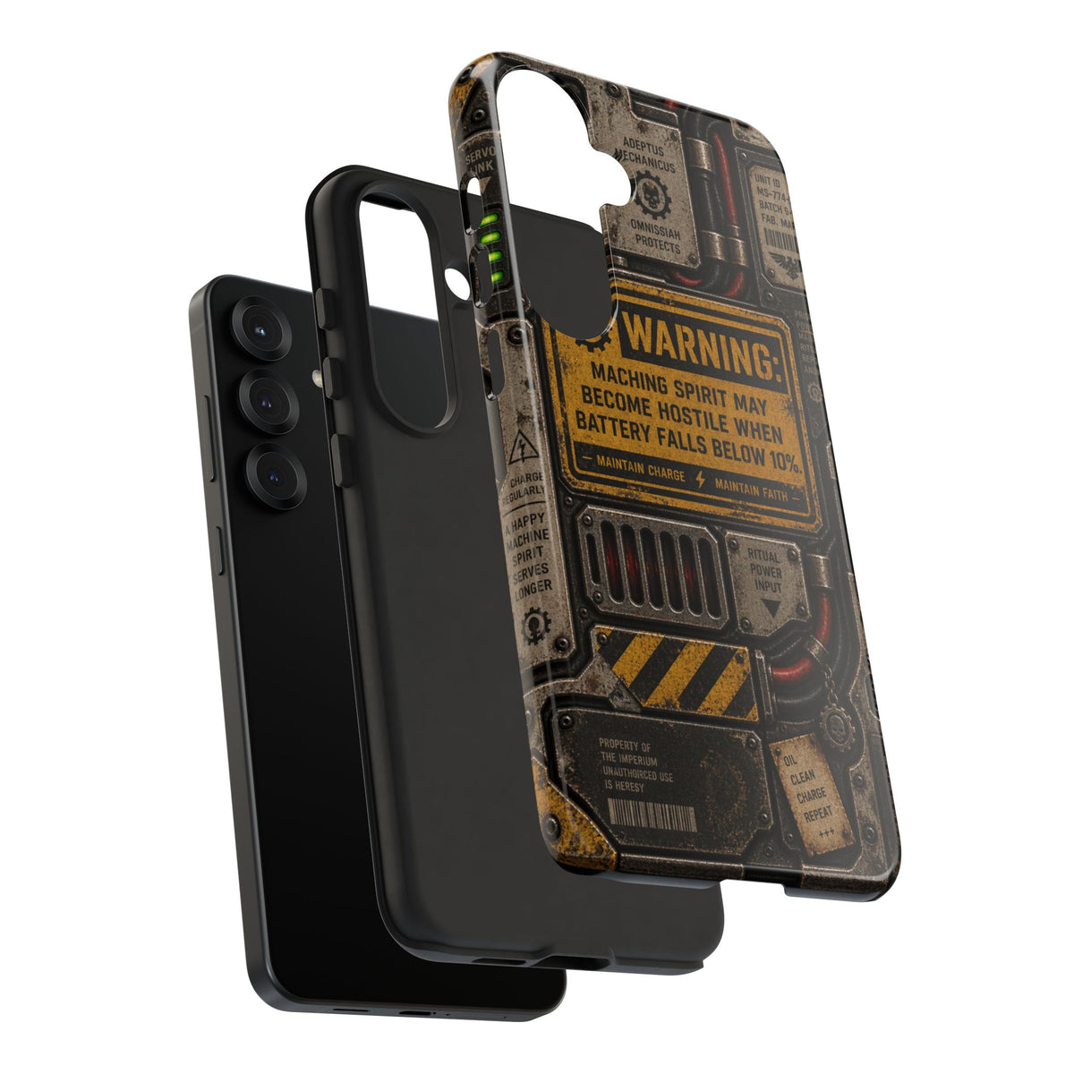 Machine Spirit Warning Phone Case | Grimdark Sci-Fi Design