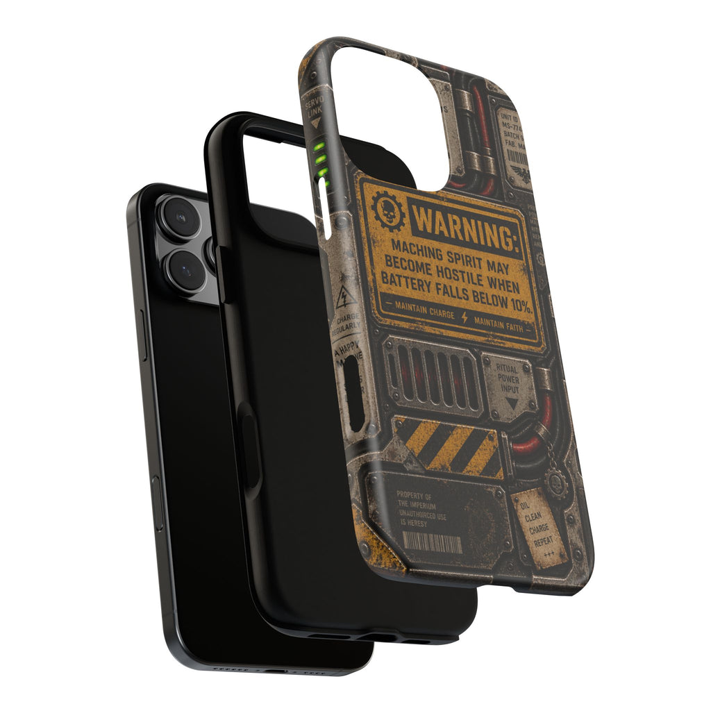 Machine Spirit Warning Phone Case | Grimdark Sci-Fi Design