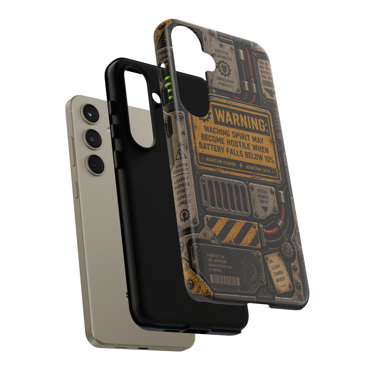 Machine Spirit Warning Phone Case | Grimdark Sci-Fi Design