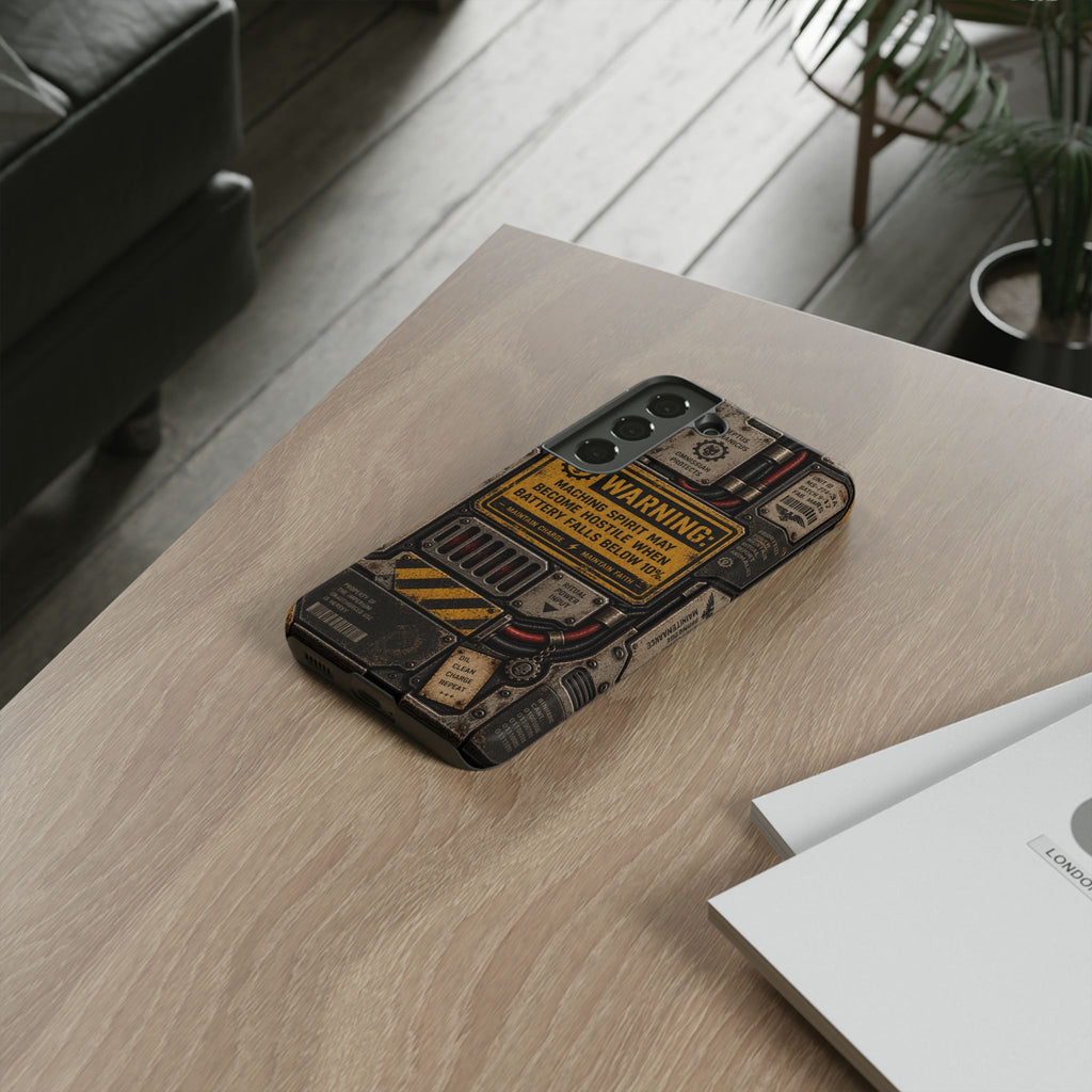Machine Spirit Warning Phone Case | Grimdark Sci-Fi Design