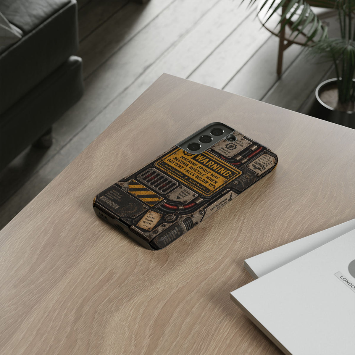 Machine Spirit Warning Phone Case | Grimdark Sci-Fi Design