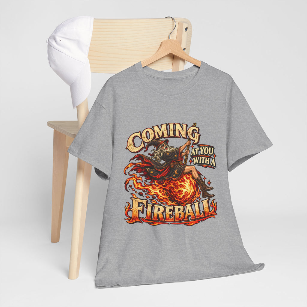 Coming at You With a Fireball Wizard T-Shirt | Funny Fantasy RPG Tee