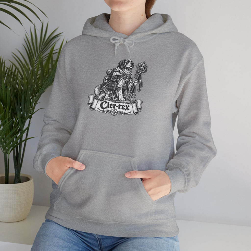 Cler-Rex Dog Hoodie – Cleric Fantasy RPG Pullover