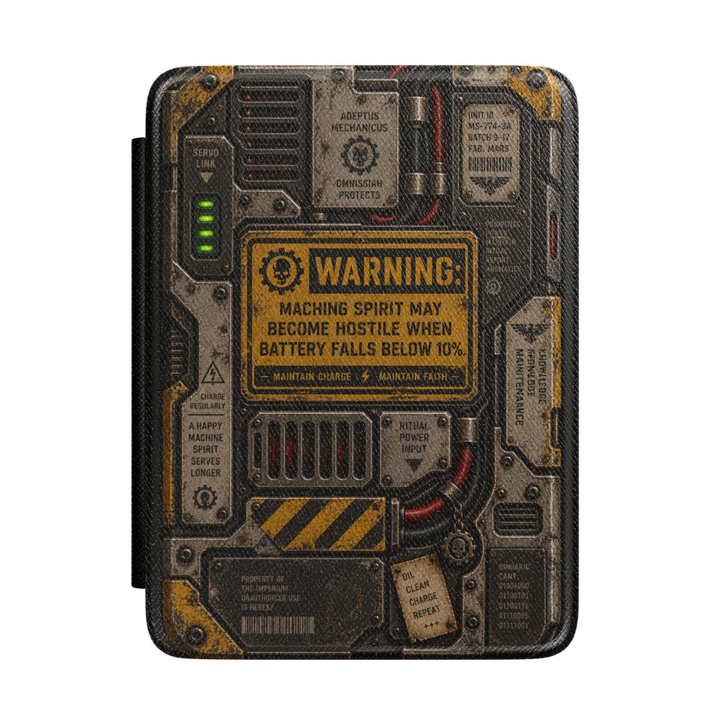 Machine Spirit Warning Kindle Case | Grimdark Sci-Fi