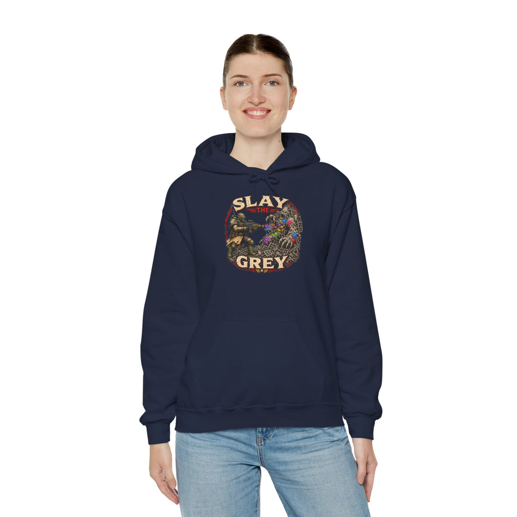 Slay the Grey Hoodie | Sci-Fi Miniature Painting Graphic Pullover
