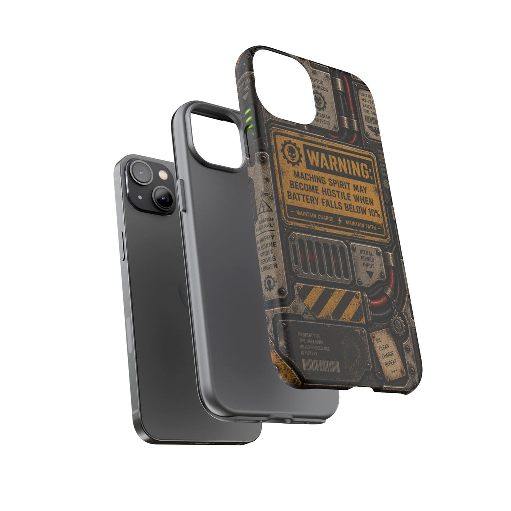 Machine Spirit Warning Phone Case | Grimdark Sci-Fi Design