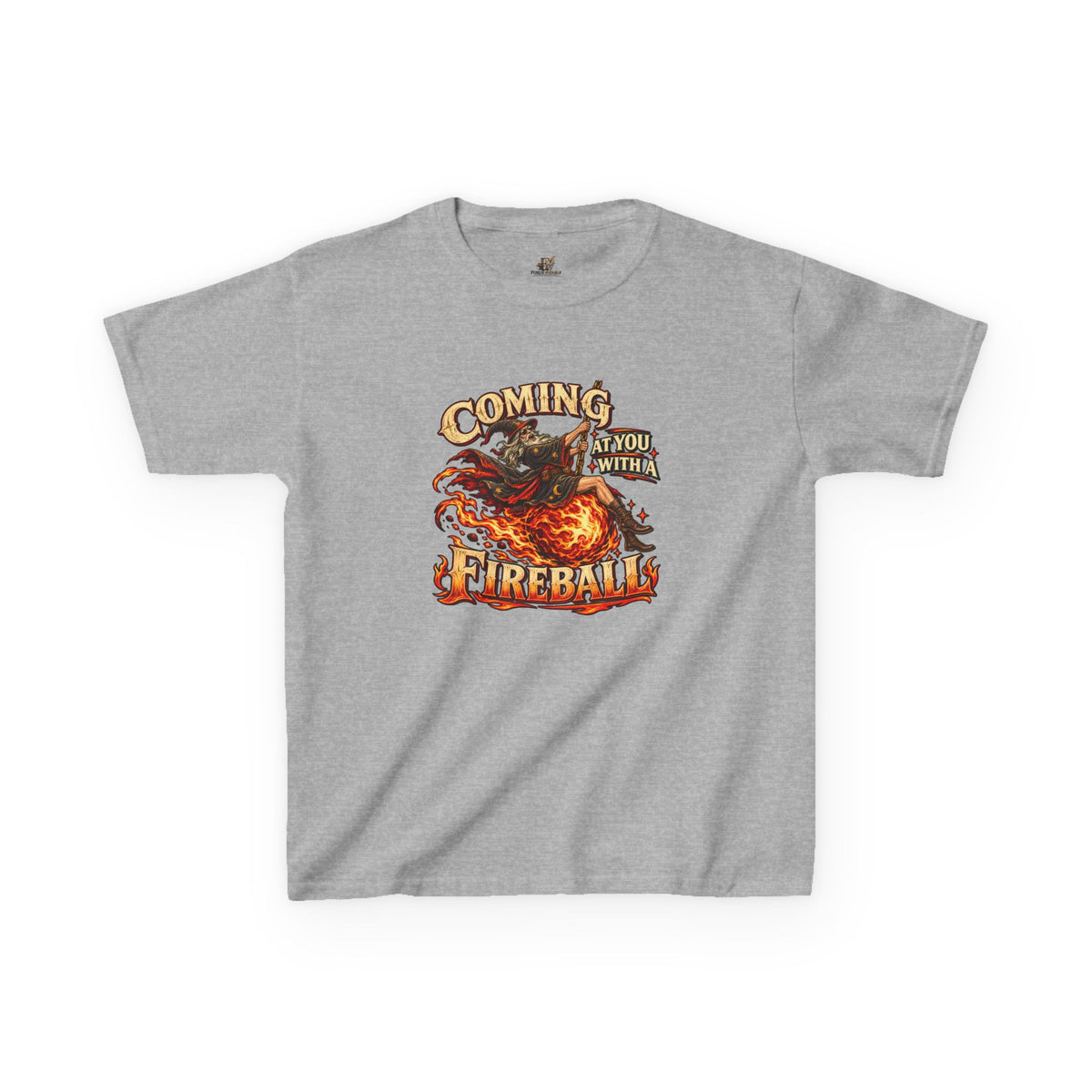 Kids Fireball Dragon T-Shirt | Cute Fantasy RPG Adventure Tee