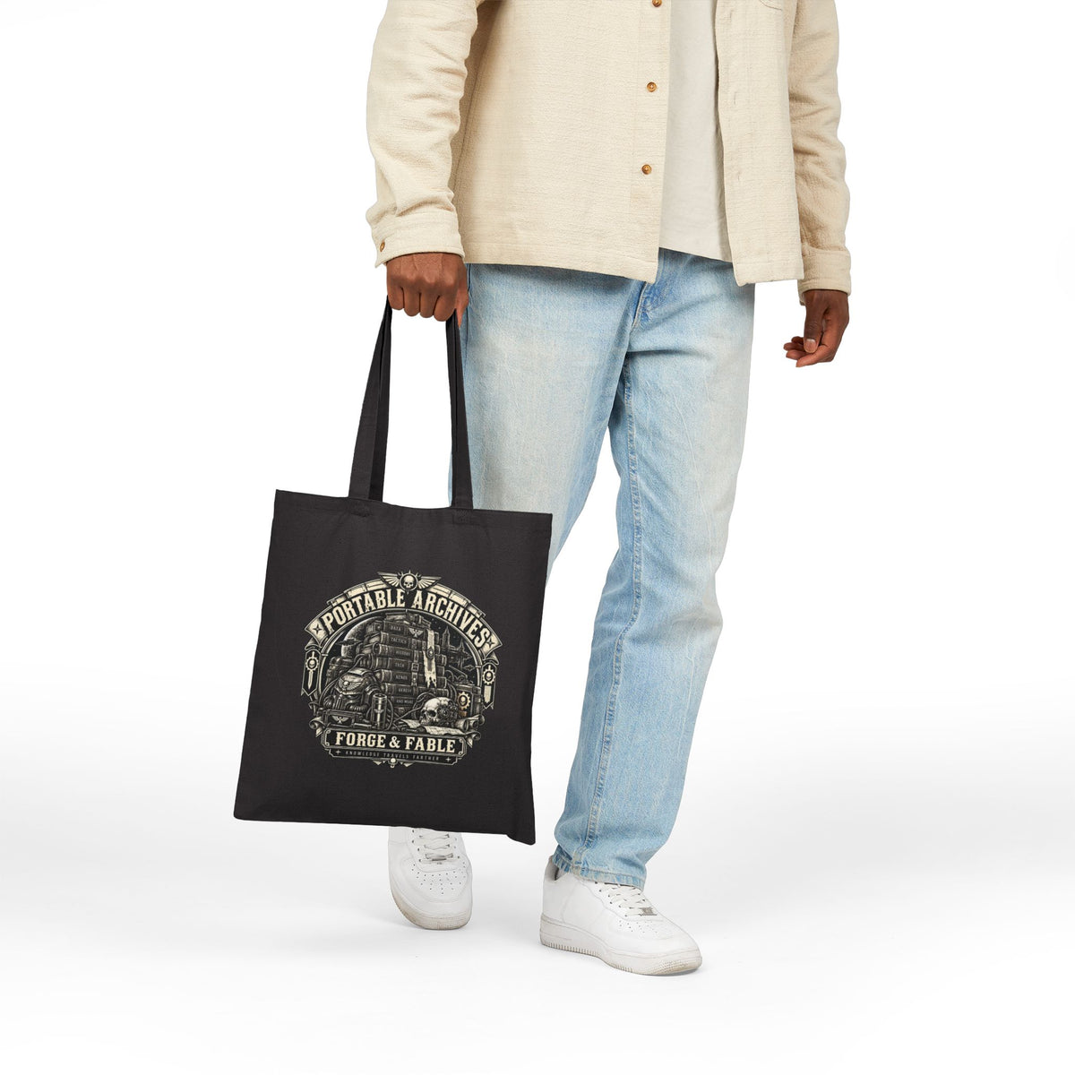 Portable Archives Grimdark Canvas Tote | Forge & Fable Bookish Bag