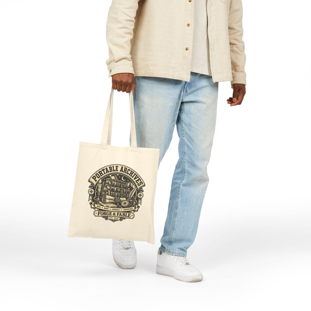 Portable Archives Canvas Tote Bag | Vintage Book Lover Gift