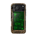 Green Radar iPhone Case | Retro Grimdark Sci-Fi HUD, Impact-Resistant Cover