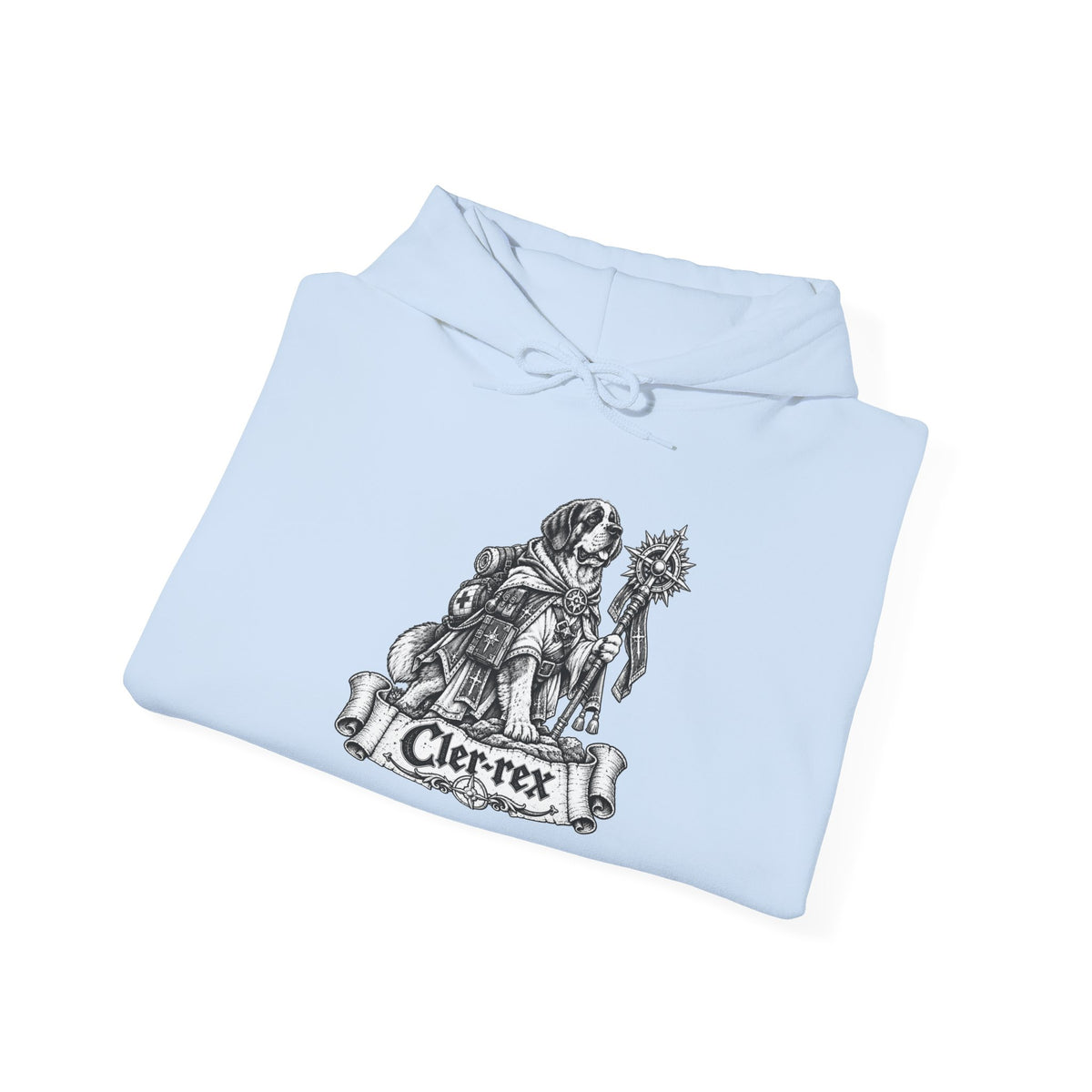 Cler-Rex Dog Hoodie – Cleric Fantasy RPG Pullover