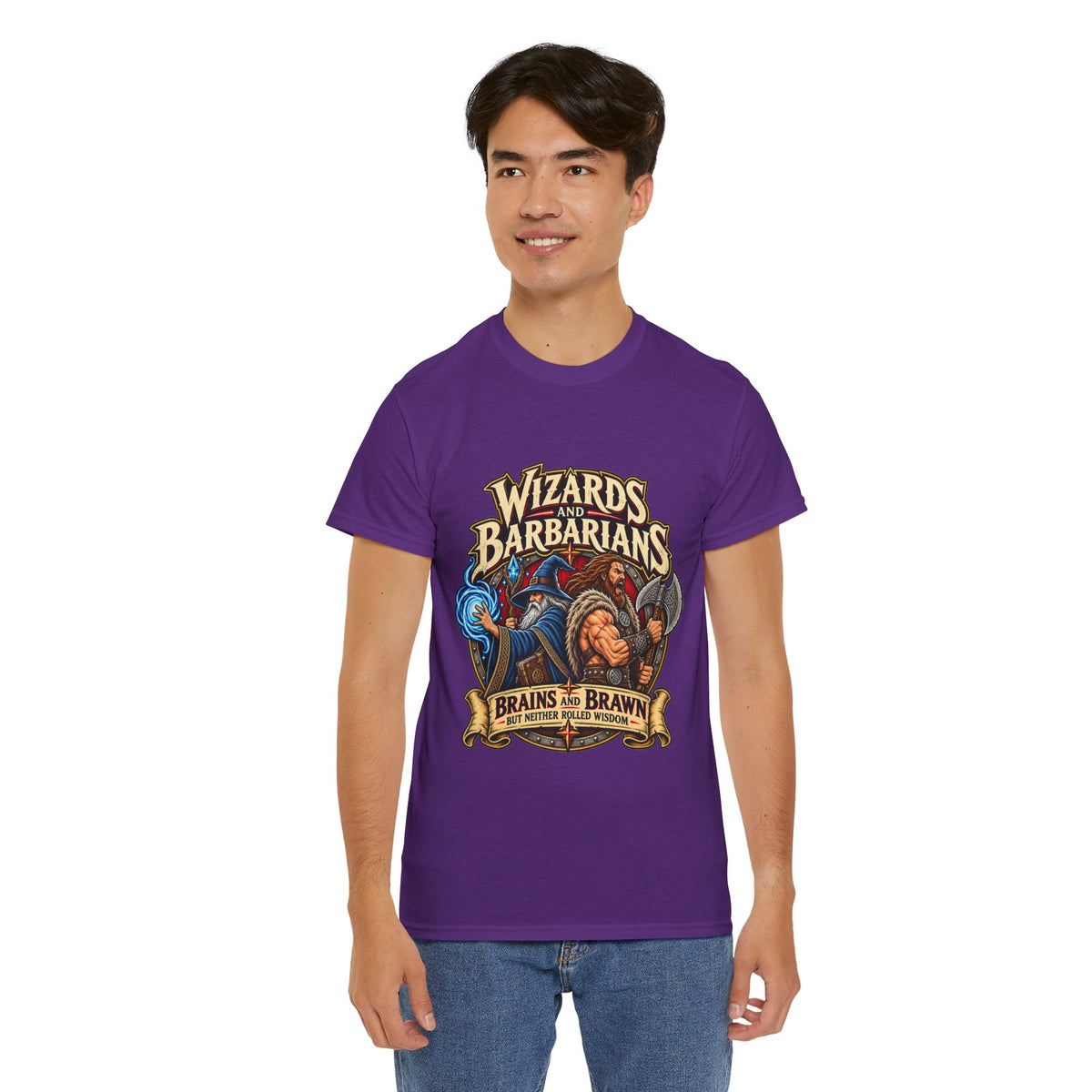 Wizards & Barbarians T-Shirt | Funny Fantasy RPG Gamer Tee