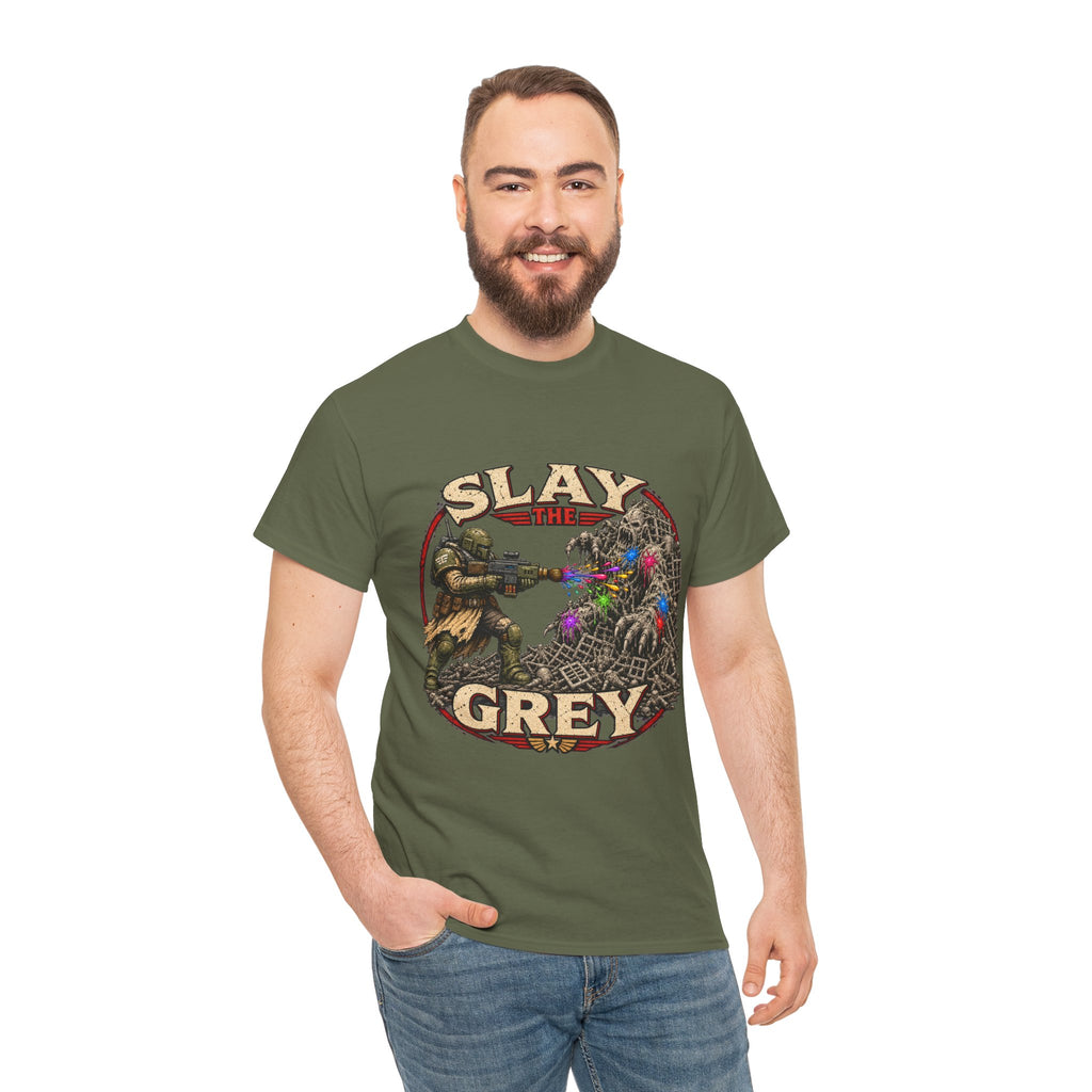 Slay the Grey Sci-Fi Miniature Painting T-Shirt | Hobbyist Tee