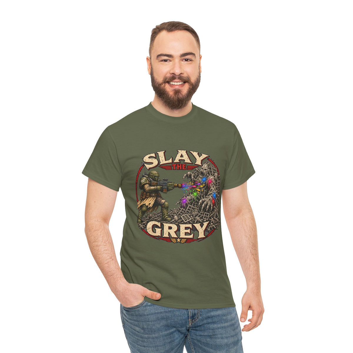 Slay the Grey Sci-Fi Miniature Painting T-Shirt | Hobbyist Tee
