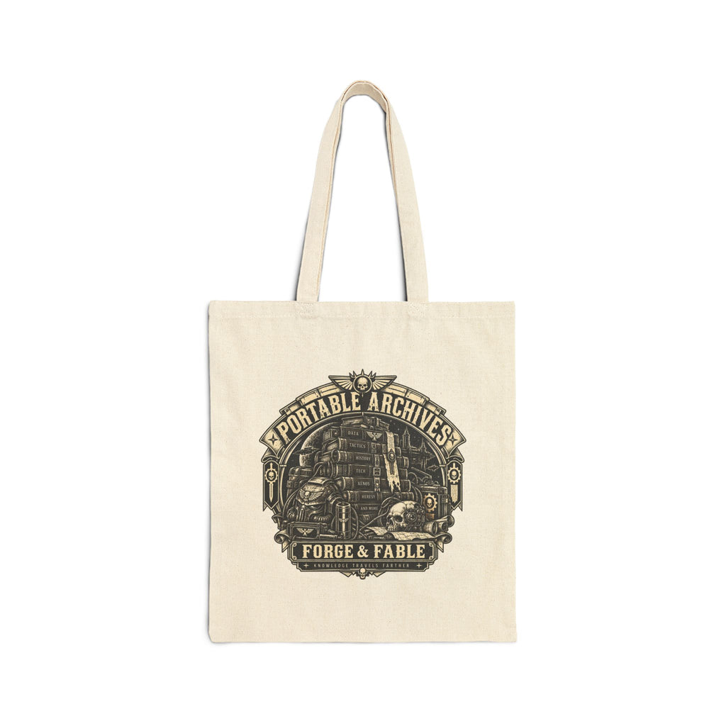 Portable Archives Grimdark Canvas Tote | Forge & Fable Bookish Bag