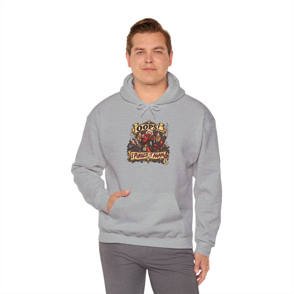 Oops! I Purged It Again Hoodie | Funny Grimdark Warhammer Inspired Sci-Fi Graphic Pullover