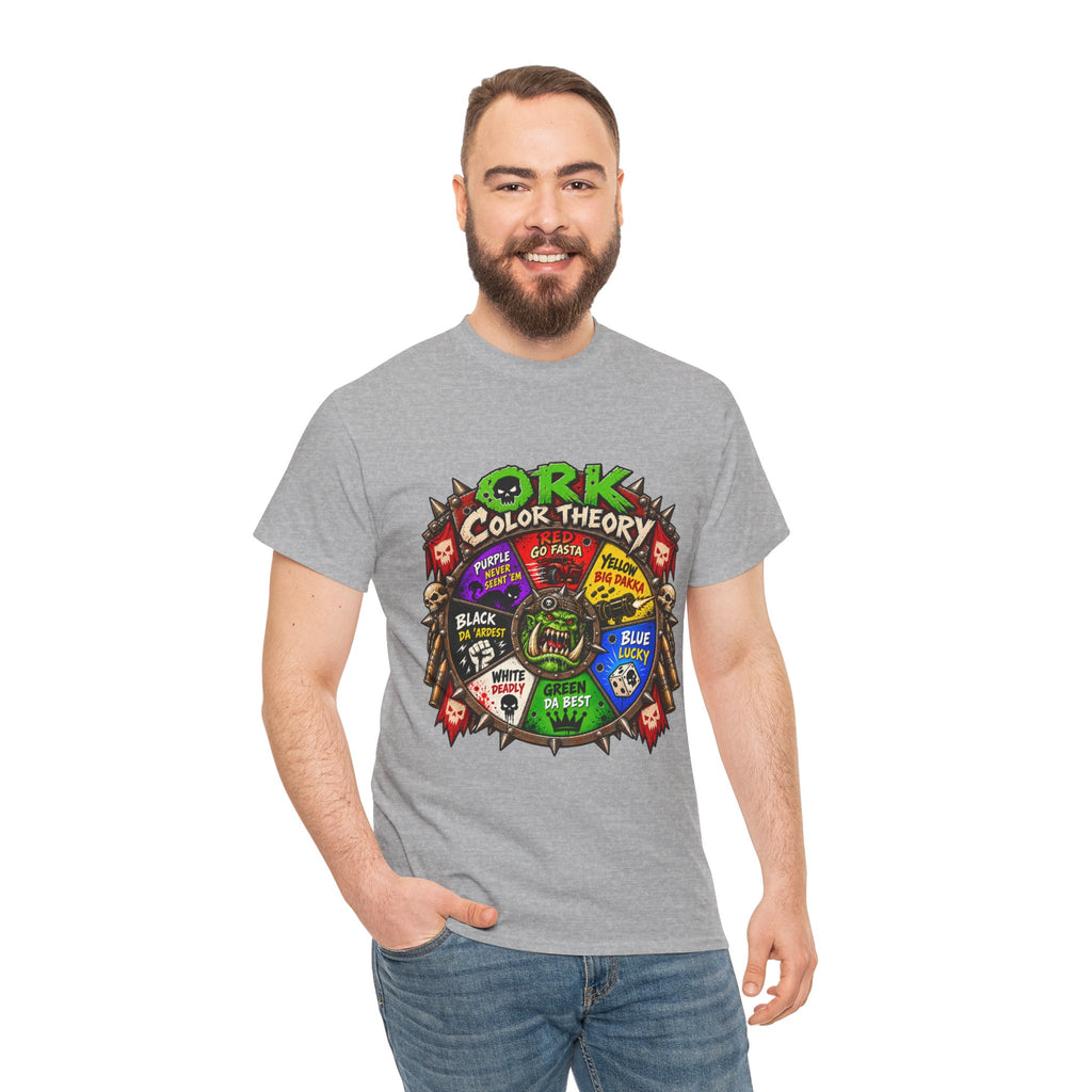 Green-Skin Color Theory T-Shirt – Funny Tabletop Wargaming Tee | Ork Fantasy Sci-Fi Gamer Shirt