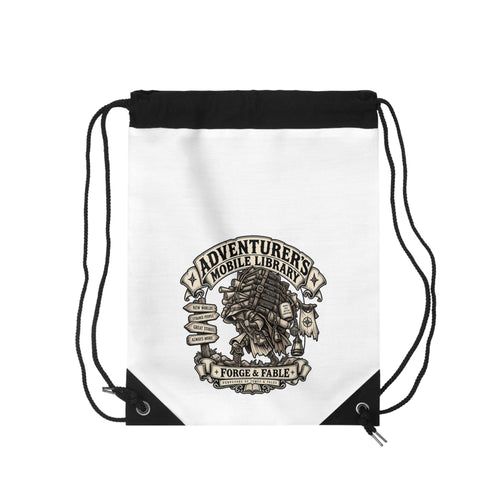 Adventurer’s Mobile Library Drawstring Backpack | Fantasy Book Bag