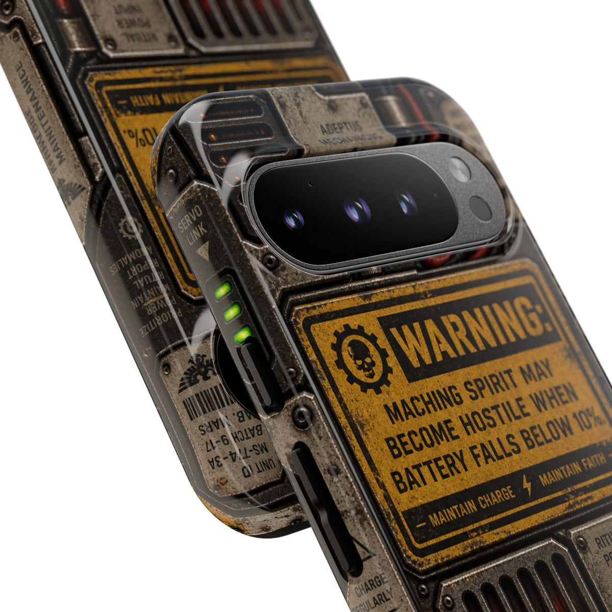 Machine Spirit Warning Phone Case | Grimdark Sci-Fi Design