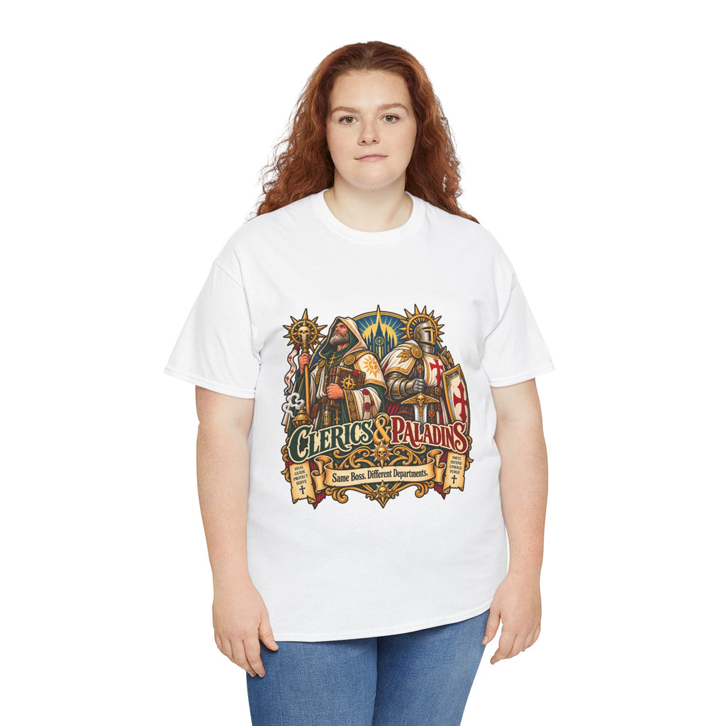 Clerics & Paladins RPG Tee | Same Boss, Different Departments