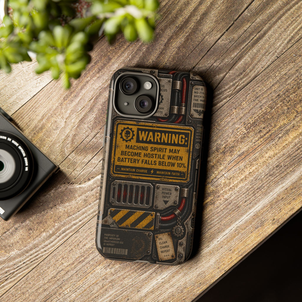 Machine Spirit Warning Phone Case | Grimdark Sci-Fi Design