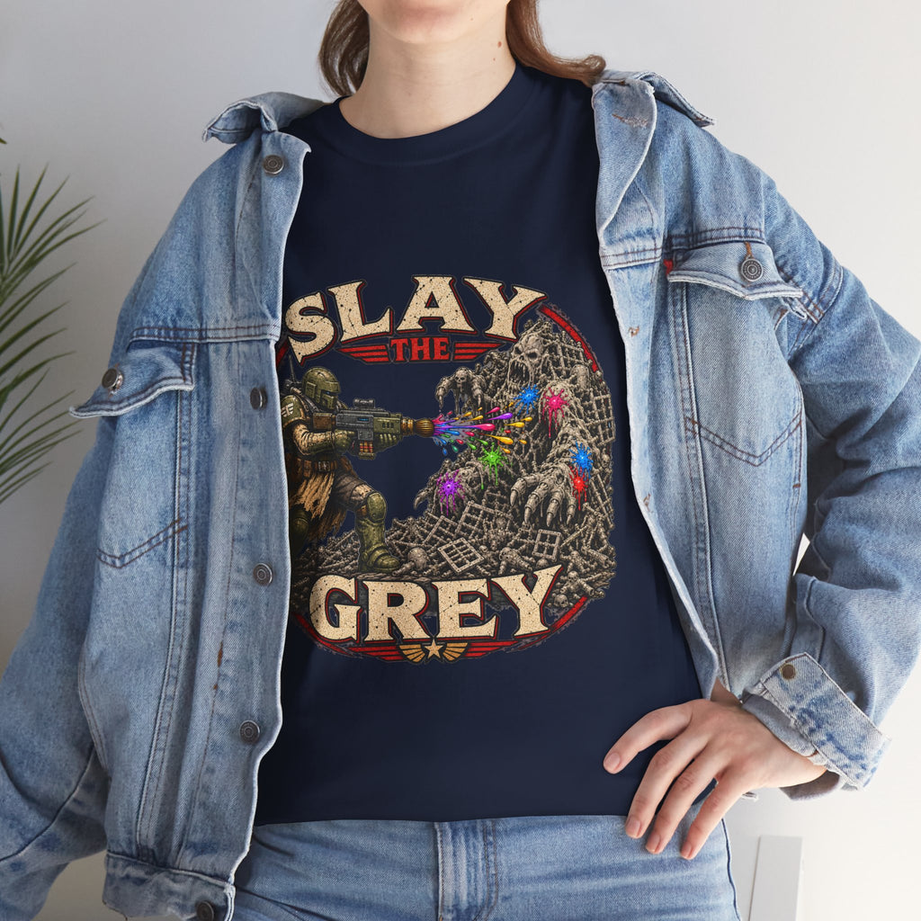 Slay the Grey Sci-Fi Miniature Painting T-Shirt | Hobbyist Tee