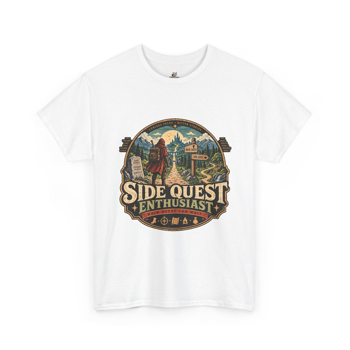 Side Quest Enthusiast T Shirt Funny Fantasy RPG Gaming Tee