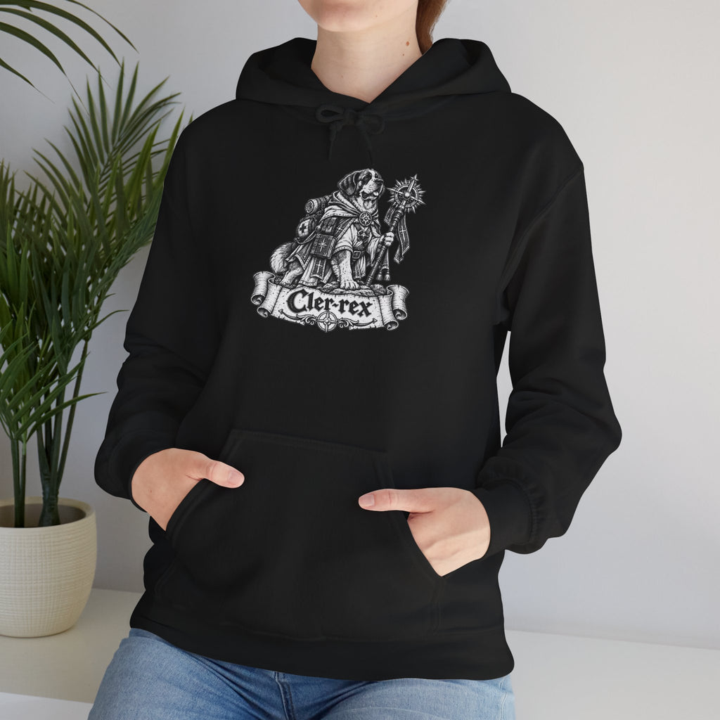 Cler-Rex Dog Hoodie – Cleric Fantasy RPG Pullover
