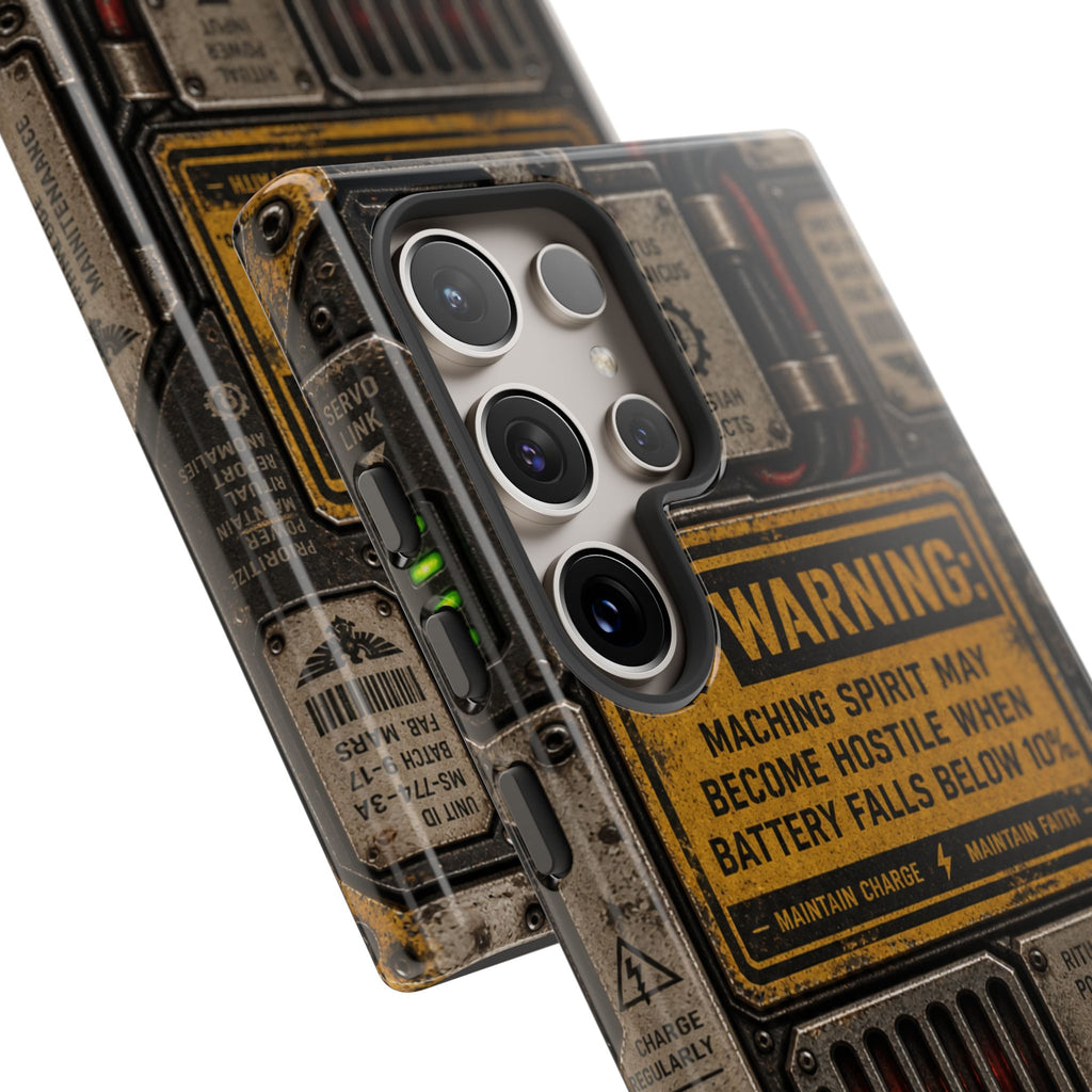 Machine Spirit Warning Phone Case | Grimdark Sci-Fi Design