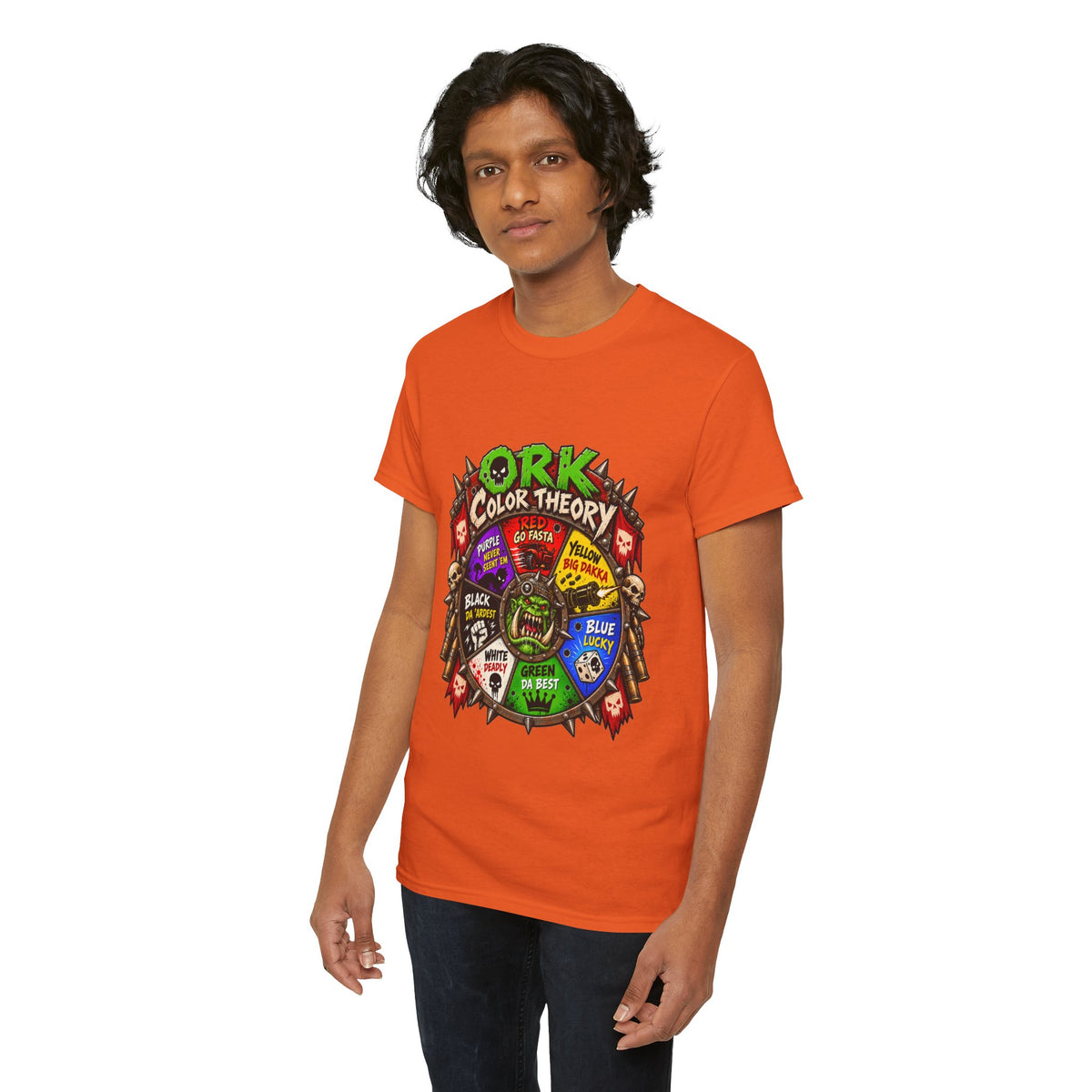 Green-Skin Color Theory T-Shirt – Funny Tabletop Wargaming Tee | Ork Fantasy Sci-Fi Gamer Shirt