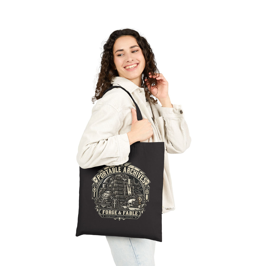 Portable Archives Grimdark Canvas Tote | Forge & Fable Bookish Bag