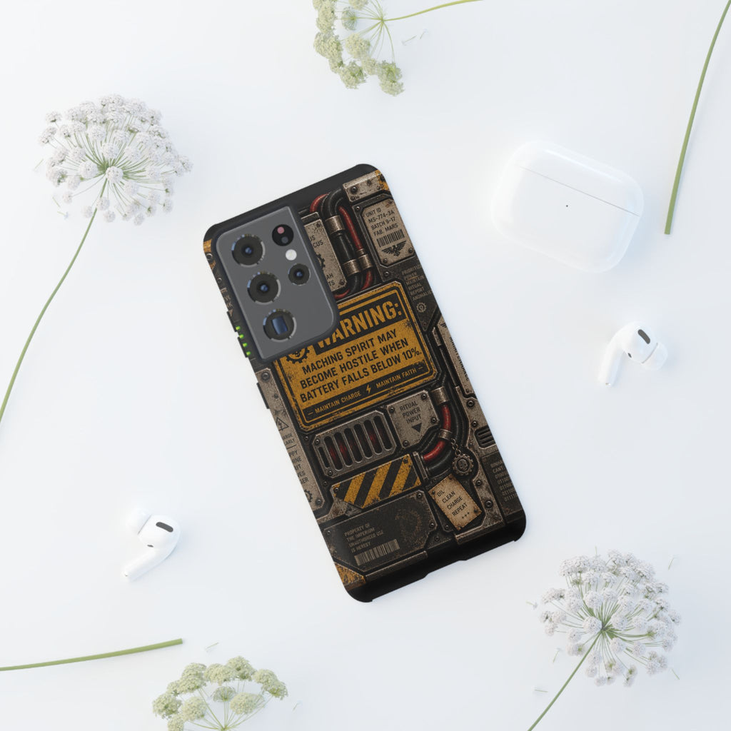 Machine Spirit Warning Phone Case | Grimdark Sci-Fi Design