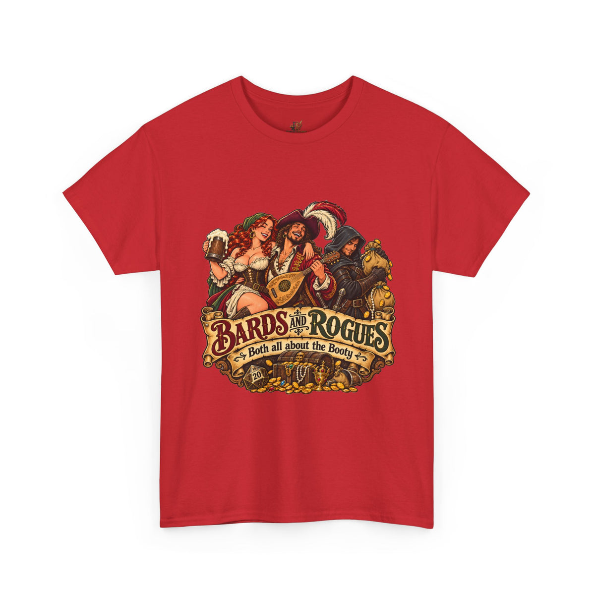 Bards & Rogues Fantasy RPG T-Shirt — "Bards & Rogues: It's All About the Booty"
