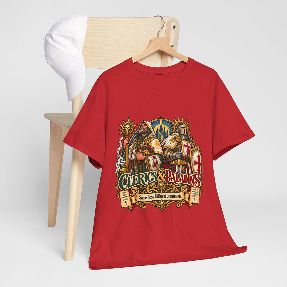 Clerics & Paladins RPG Tee | Same Boss, Different Departments
