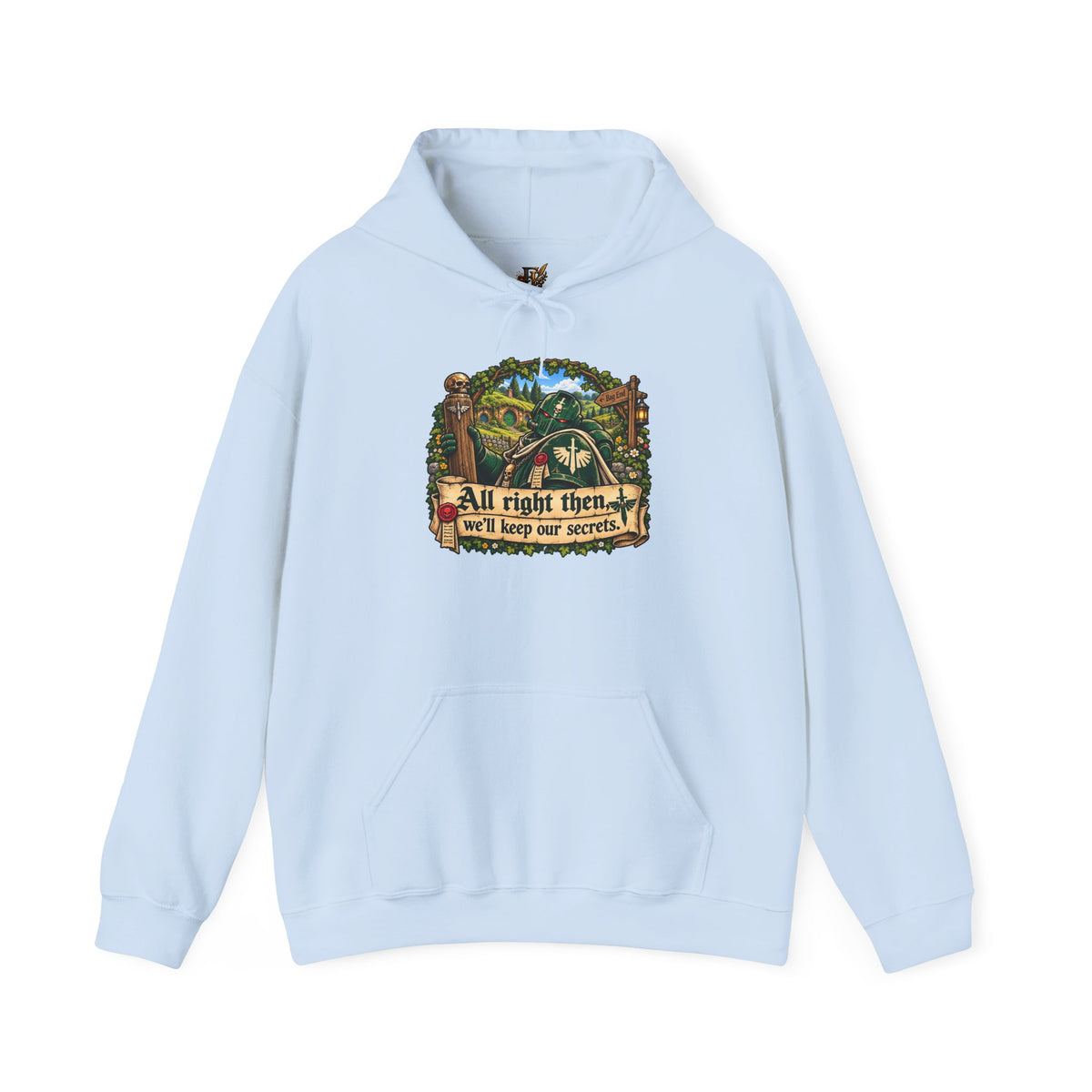 We’ll Keep Our Secrets Hoodie | Dark Angels Grimdark Warhammer Inspired Parody Graphic Pullover
