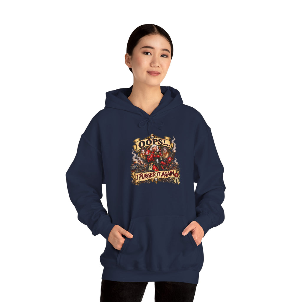 Oops! I Purged It Again Hoodie | Funny Grimdark Warhammer Inspired Sci-Fi Graphic Pullover