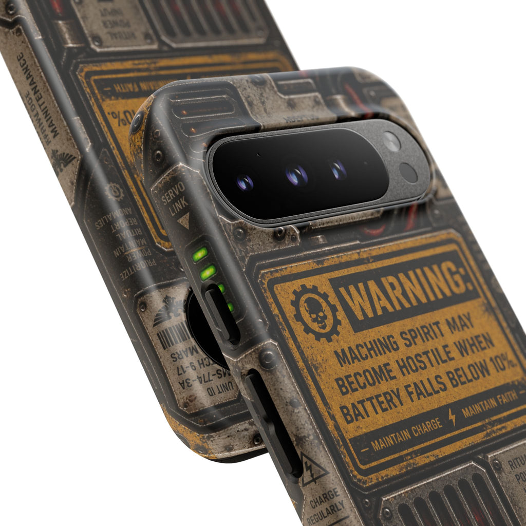 Machine Spirit Warning Phone Case | Grimdark Sci-Fi Design