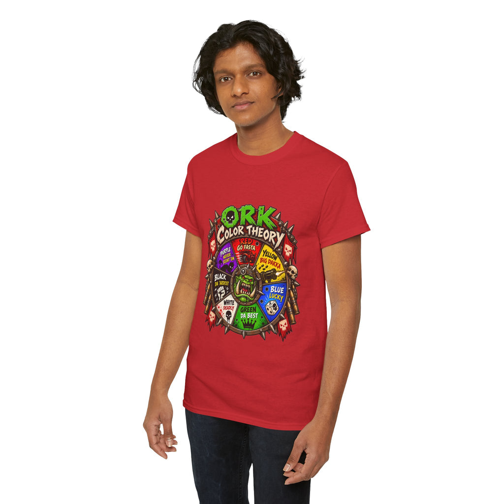 Green-Skin Color Theory T-Shirt – Funny Tabletop Wargaming Tee | Ork Fantasy Sci-Fi Gamer Shirt