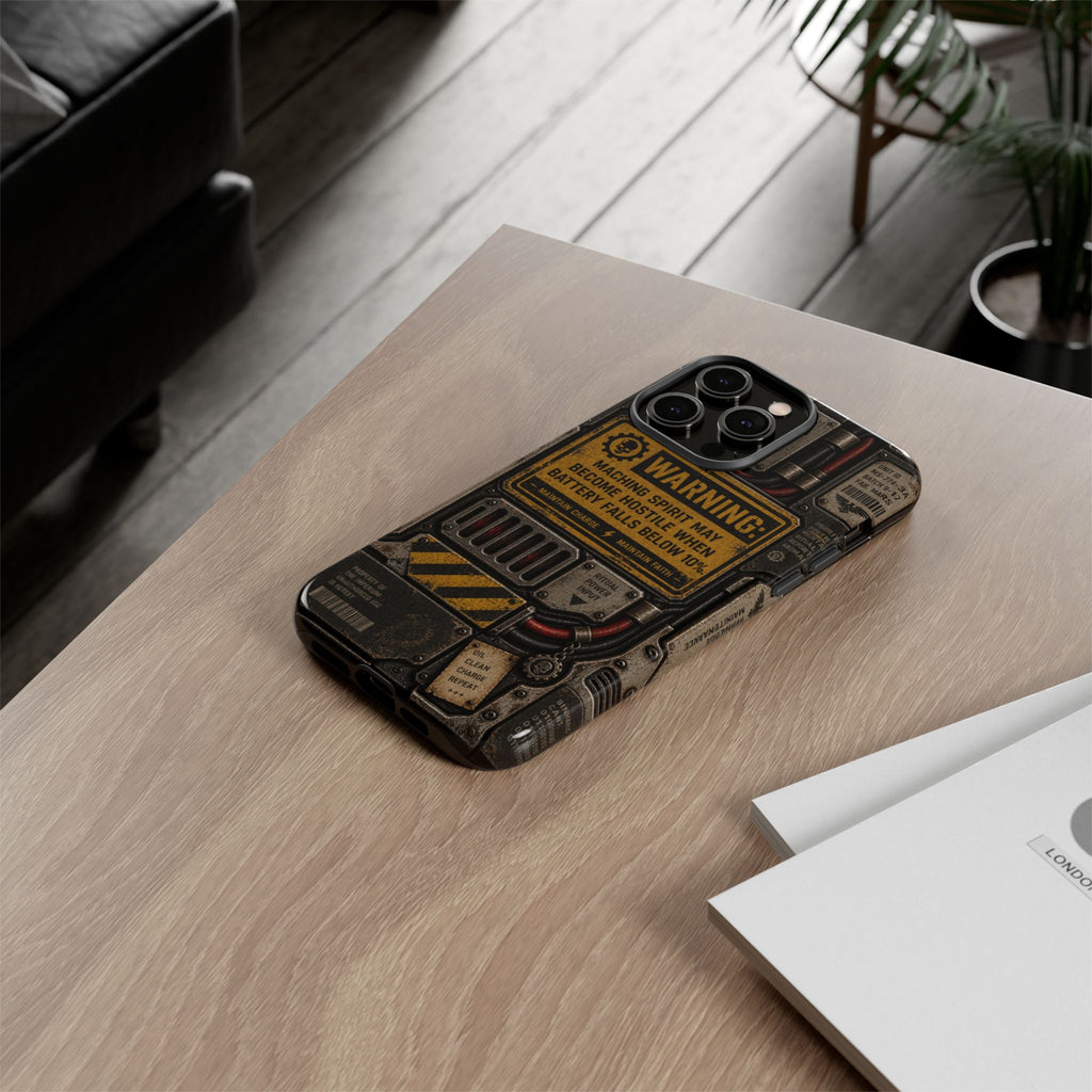 Machine Spirit Warning Phone Case | Grimdark Sci-Fi Design
