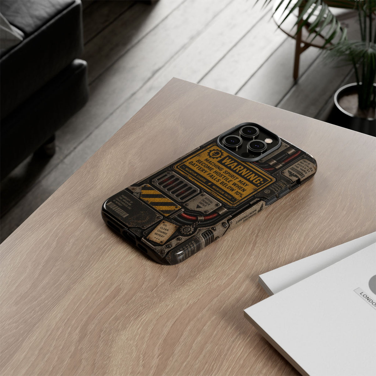 Machine Spirit Warning Phone Case | Grimdark Sci-Fi Design
